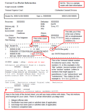 A sample of a criminal docket sheet